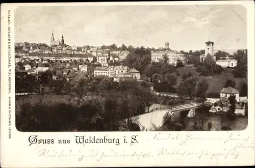 Ak Waldenburg in Sachsen, Totalansicht