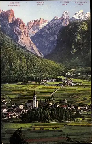 Ak Toblach Dobbiaco Südtirol, Dolomiten, Gesamtansicht