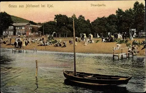 Ak Möltenort Heikendorf an der Kieler Förde, Strand