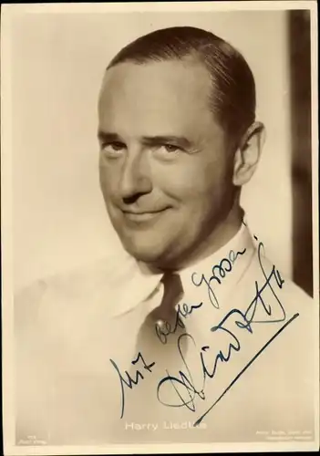 Ak Schauspieler Harry Liedkte, Portrait, Autogramm