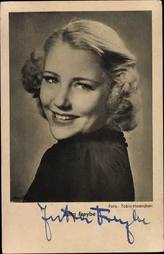 Ak Schauspielerin Jutta Freybe, Portrait, Autogramm