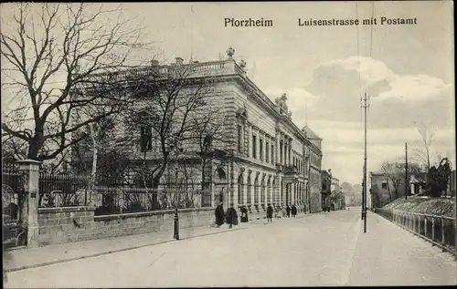 Ak Pforzheim im Schwarzwald, Luisenstraße, Postamt