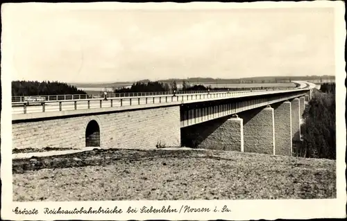 Ak Siebenlehn Nossen in Sachsen, Größte Reichsautobahnbrücke im Muldental bei Siebenlehn