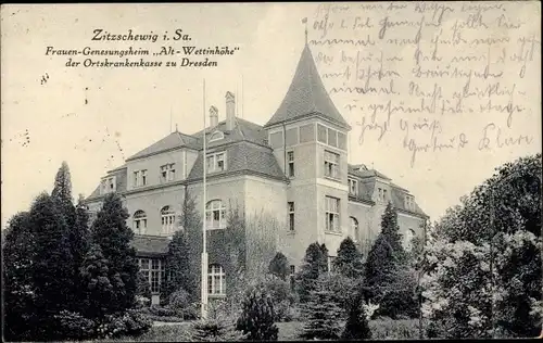 Ak Zitzschewig Radebeul Sachsen, Frauen-Genesungsheim Alt-Wettinhöhe der Ortskrankenkasse