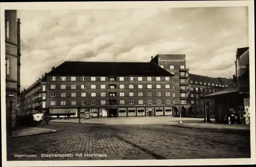 Ak Hannover in Niedersachsen, Stephansplatz mit Hochhaus