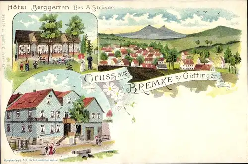 Litho Bremke Gleichen Landkreis Göttingen, Hotel Berggarten, Totalansicht