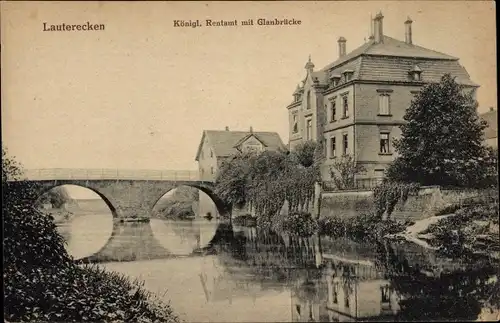 Ak Lauterecken Rheinland Pfalz, Königl. Rentamt, Glanbrücke