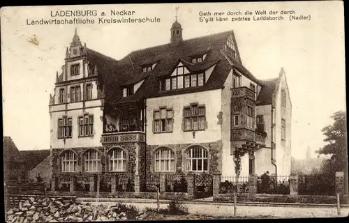 Ak Ladenburg am Neckar Baden, Landwirtschaftliche Kreiswinterschule