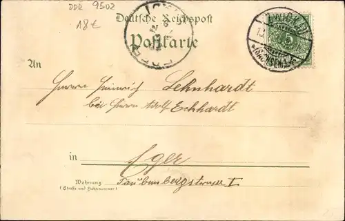 Litho Zwickau in Sachsen, Landgericht, Albertplatz, Post, Realschule, Markt, Marienkirche, Teich