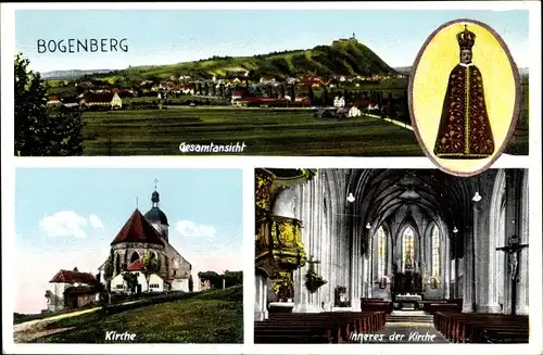 Ak Bogenberg Bogen an der Donau Niederbayern, Gesamtansicht, Kirche