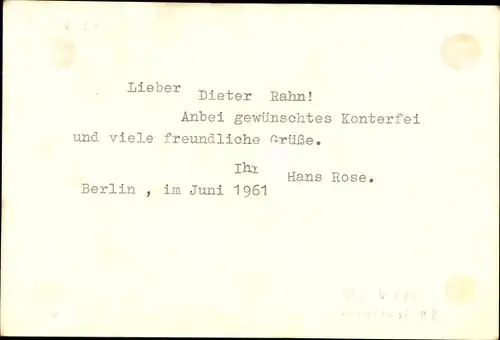 Ak Schauspielerin Hans Rose, Portrait, Autogramm