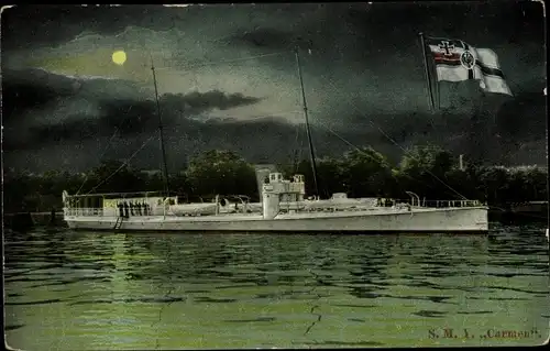 Ak Deutsches Kriegsschiff, SMY Carmen, Yacht