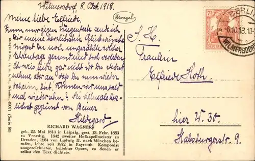 Künstler Ak Komponist, Dramatiker und Dichter Richard Wagner, Portrait