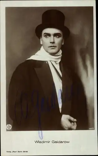 Ak Schauspieler Wladimir Gaidarow, Portrait, Ross Verlag 591 1, Autogramm