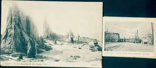 Leporello Ak Colorado Springs Colorado USA, Gateway Rocks, Garten der Götter