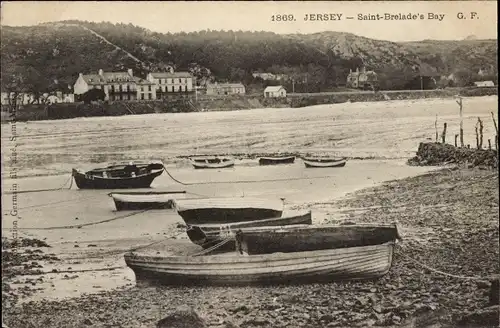 Ak Saint Brelades Jersey Kanalinseln, Bucht, Boote