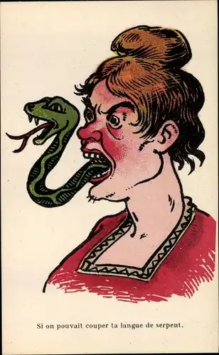 Ak Si on pouvait couper ta langue de serpent, Frau mit Schlangenzunge