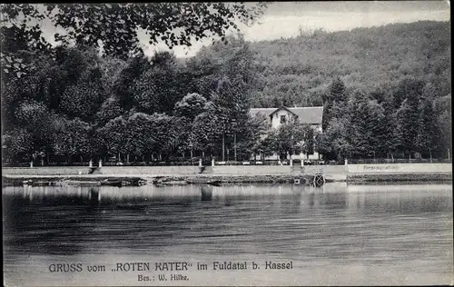 Ak Kassel in Hessen, Gaststätte Roter Kater im Fuldatal, Inh. W. Hilke