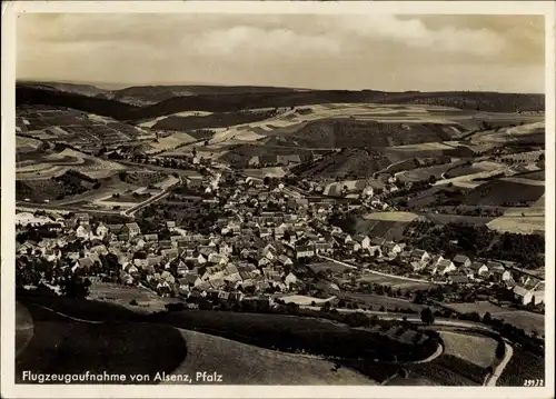 Ak Alsenz Pfalz, Fliegeraufnahme vom Ort,Felder,Häuser