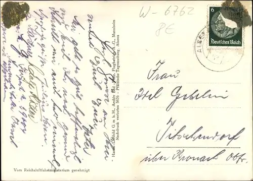 Ak Alsenz Pfalz, Fliegeraufnahme vom Ort,Felder,Häuser