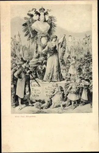 Ak Lienz in Tirol, Kaiser Franz Joseph I., 50 jähriges Regierungs-Jubiläum 1898, Denkmal