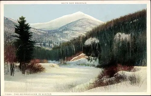 AK New York USA, Adirondacks im Winter, White Face Mountain