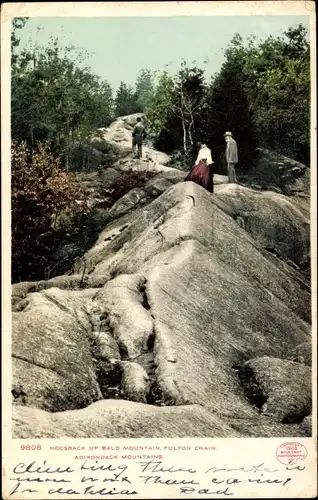 Ak Adirondack Mountains New York USA, Hocsback auf dem Bald Mountain, Fultain Chain