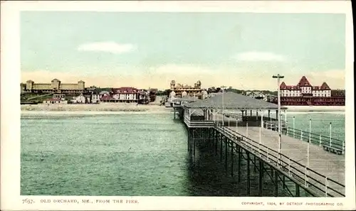 Ak Old Orchard Beach Maine USA, Blick vom Pier