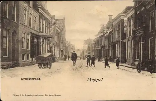 Ak Meppel Drenthe Niederlande, Kruisstraat, Winter