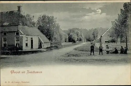 Mondschein Ak Zuidlaren Drenthe Niederlande, Straße, Kinder