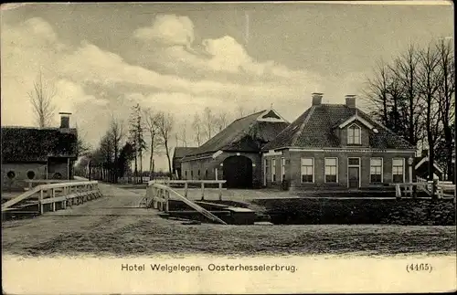 Ak Oosterhesselerbrug Drenthe Niederlande, Hotel Welgelegen