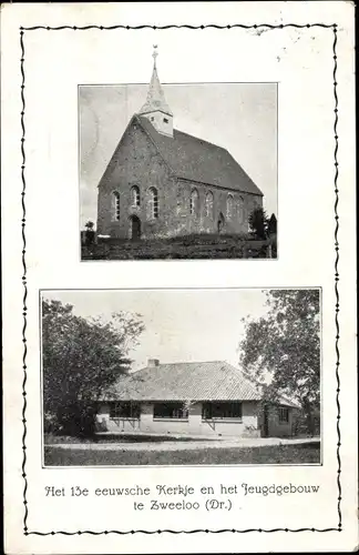 Ak Zweeloo Drenthe, Kirche, Jugendgebäude