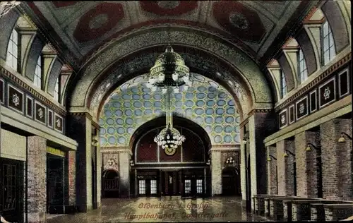 Ak Oldenburg in Niedersachsen, Großherzoglicher Hauptbahnhof, Schalterhalle, Innenansicht