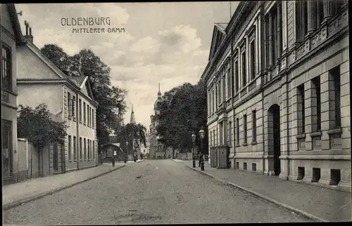 Ak Oldenburg im Großherzogtum Oldenburg, Mittlerer Damm