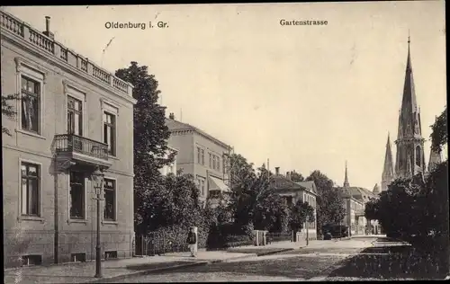 Ak Oldenburg im Großherzogtum Oldenburg, Gartenstraße