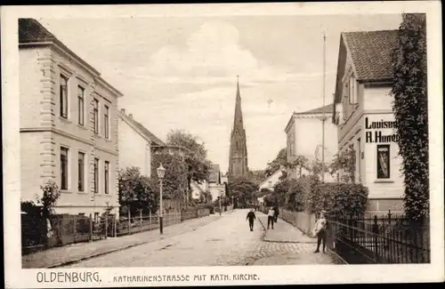 Ak Oldenburg im Großherzogtum Oldenburg, Katharinenstraße, Katholische Kirche