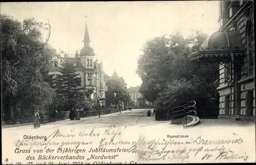 Ak Oldenburg im Großherzogtum Oldenburg, Roonstraße, 25 jähr. Jubiläum Bäckerverband Nordwest 1904
