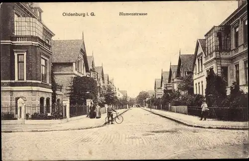 Ak Oldenburg im Großherzogtum Oldenburg, Blumenstraße