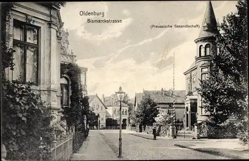 Ak Oldenburg im Großherzogtum Oldenburg, Bismarckstraße, Preußische Gesandtschaft