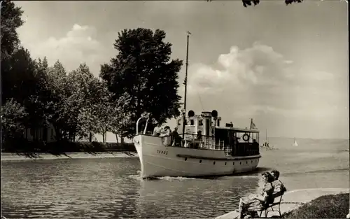 Ak Siofok Fock Ungarn, Dampfer auf dem Balaton