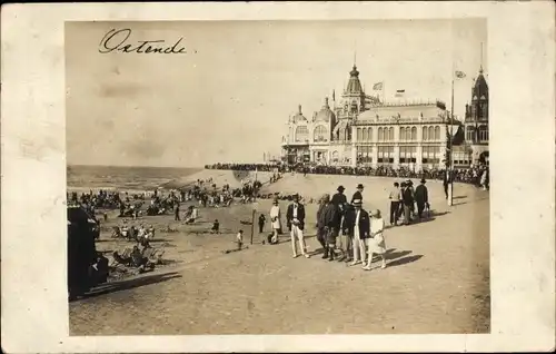 Foto Ak Oostende Ostende Westflandern, Strand