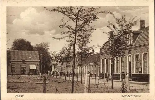 Ak Nisse Süd-Beveland Zeeland Niederlande, Rathaus