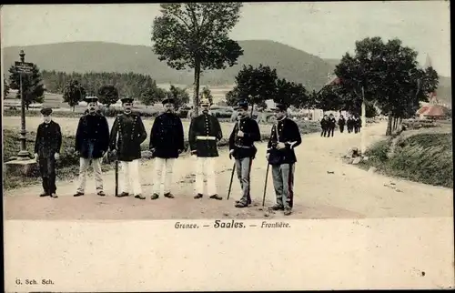 Ak Salle Alsace Bas Rhin, Frontiere