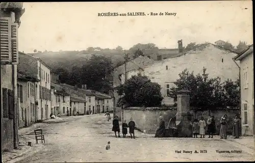 Ak Rosières aux Salines Meurthe et Moselle, Rue de Nancy