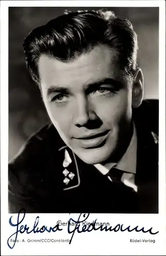 Ak Schauspieler Gerhard Riedmann, Portrait, Autogramm