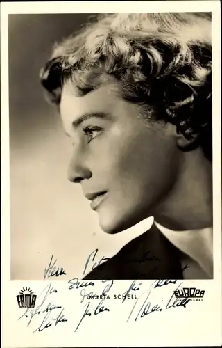 Ak Schauspielerin Maria Schell, Portrait, Autogramm