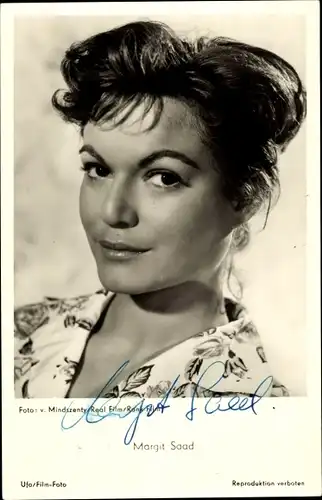 Ak Schauspielerin Margit Saad, Portrait, Autogramm