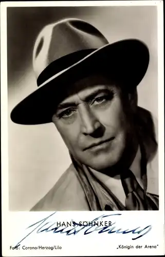 Ak Schauspieler Hans Söhnker, Portrait, Hut, Autogramm