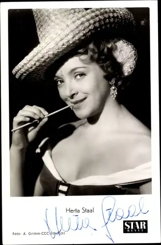 Ak Schauspielerin Herta Staal, Portrait, Autogramm
