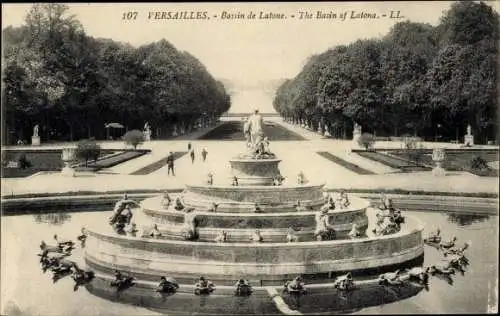 Postkarte Versailles Yvelines, Latona-Becken